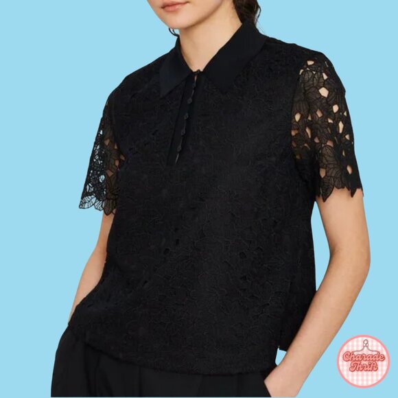 Club Monaco Tops - NEW! Collared Lace Blouse - Club Monaco